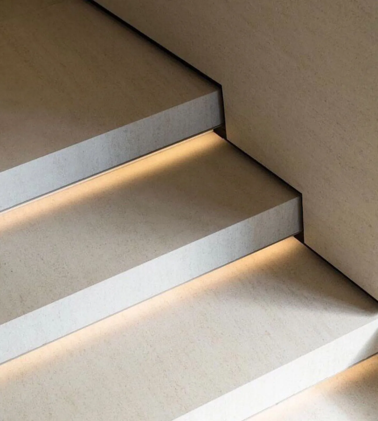 micro cement on stairs & furnishings converted